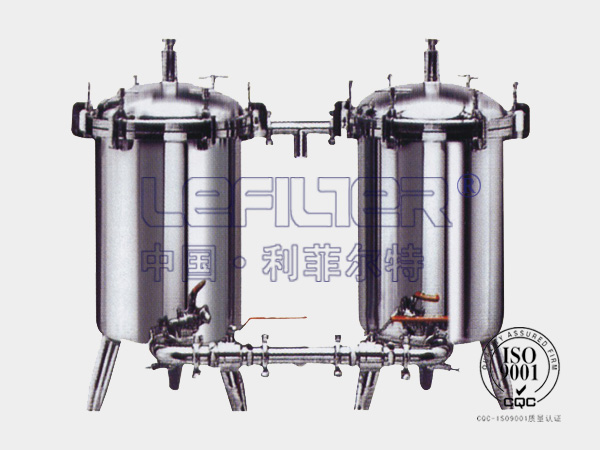 连续工作不锈钢316双联袋式过滤器